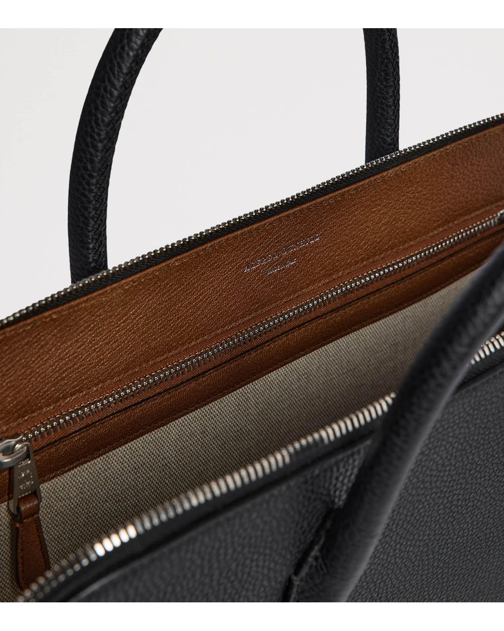 Dunhill Black Leather Bourdon 41 Briefcase for men