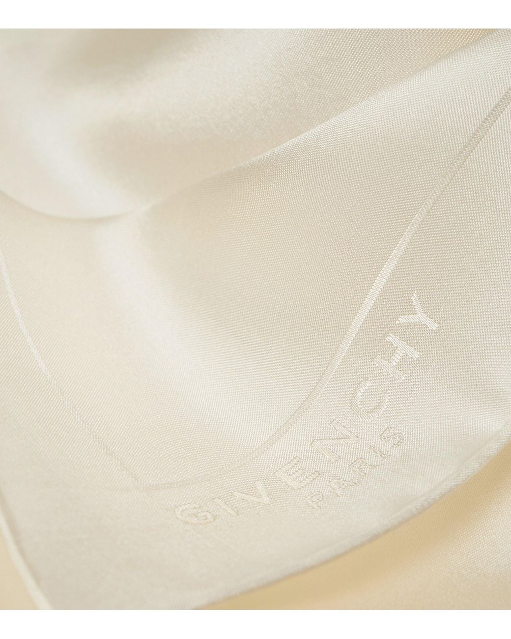 Givenchy Natural Silk Logo Pocket Square for men