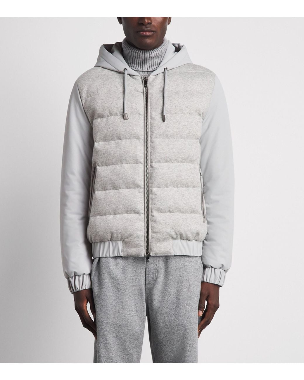 Corneliani Gray Cashmere-Blend Hybrid Jacket