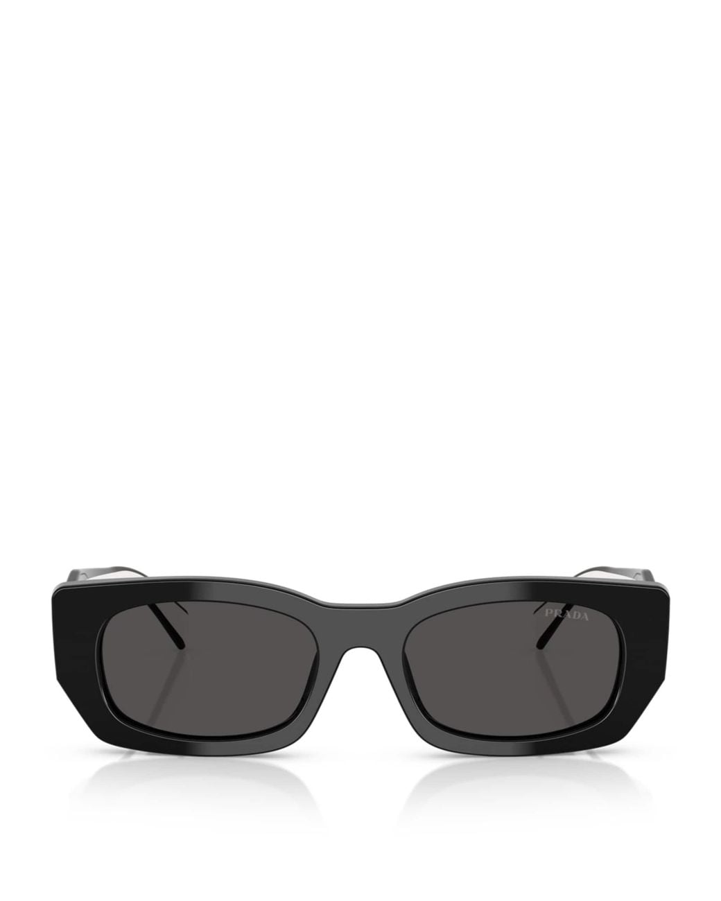 Prada Black Acetate Rectangular Sunglasses