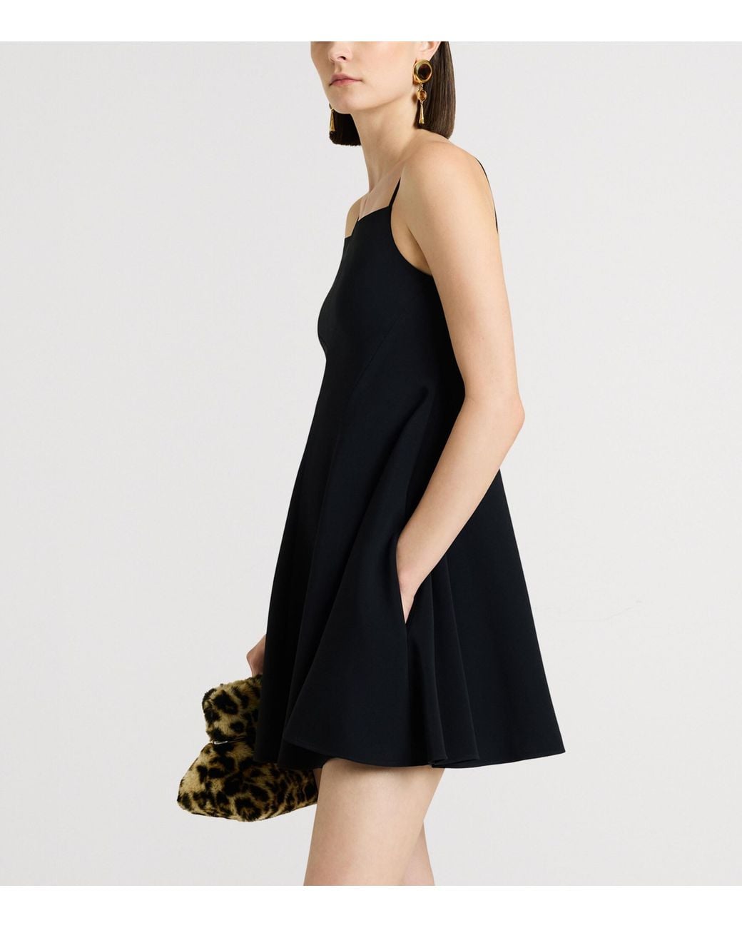 Givenchy Black Crepe Cady Flared Mini Dress