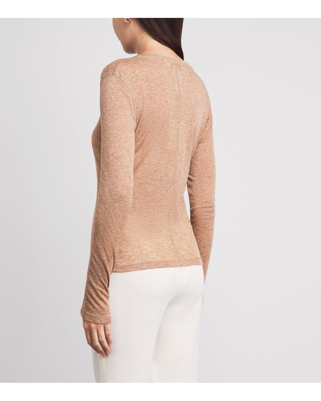ME+EM Brown Crew-Neck Layering Top