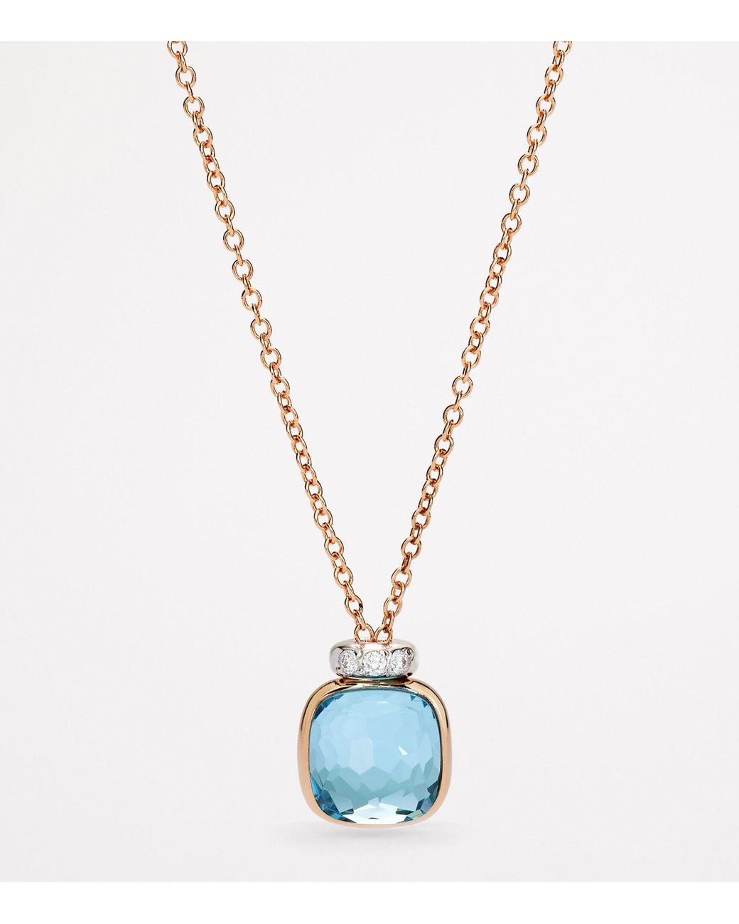 Pomellato Metallic Mixed, Topaz And Diamond Nudo Necklace