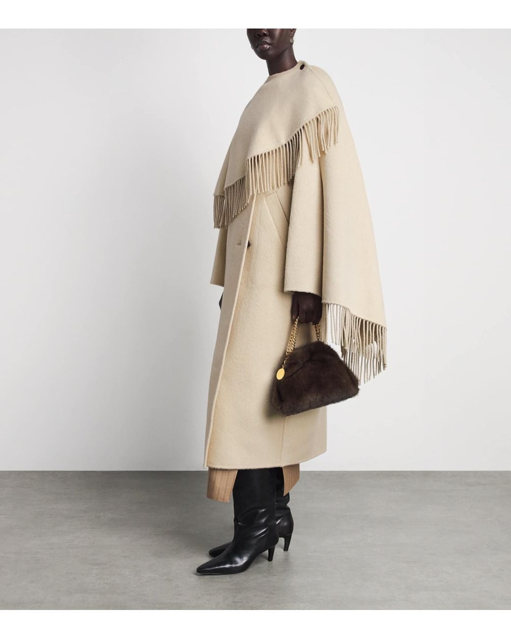 Rohe Natural Wool Scarf-Detail Overcoat