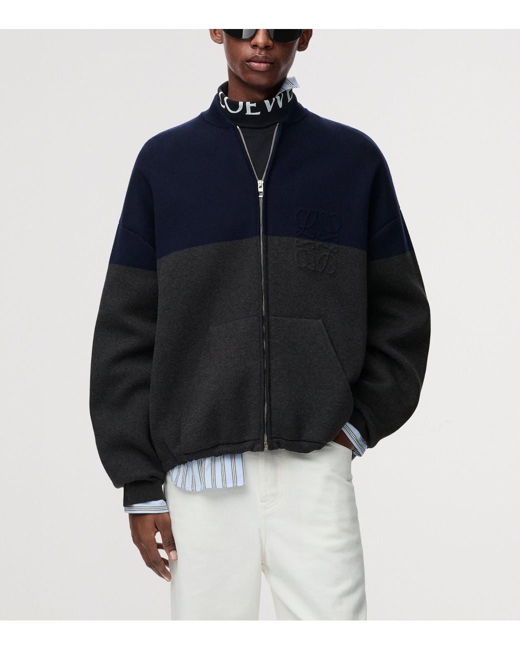 Loewe Blue Two-Tone Cardigan for men