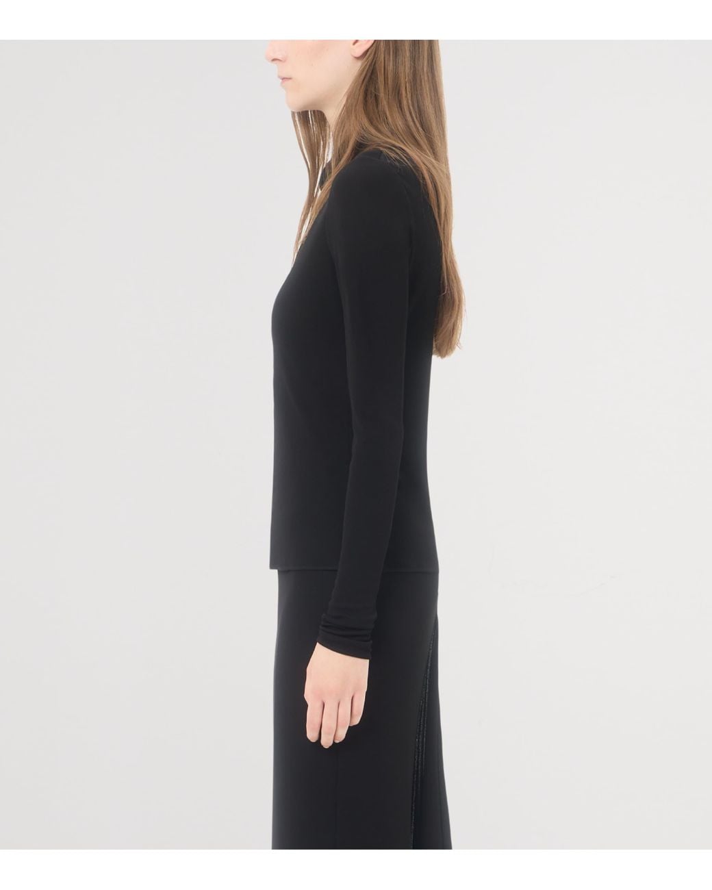 Valentino Black Keyhole Long-Sleeve Top