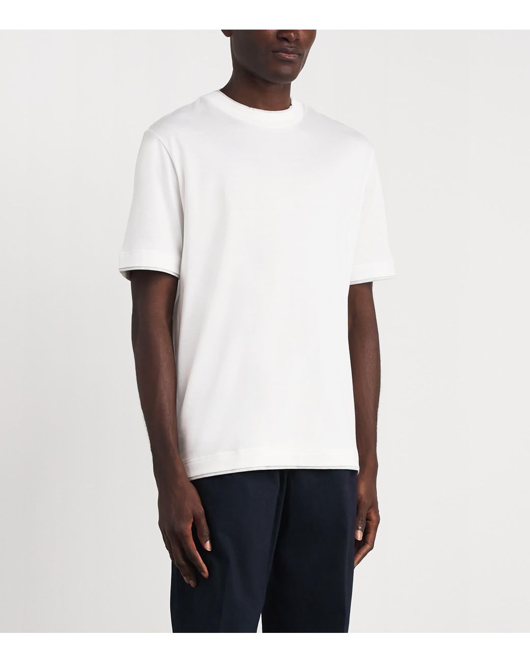 Eleventy White Giza Cotton Layered T-Shirt for men