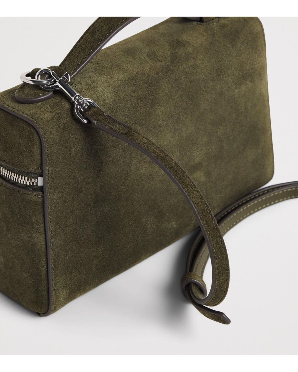 Tory Burch Green Suede Romy Clutch Bag