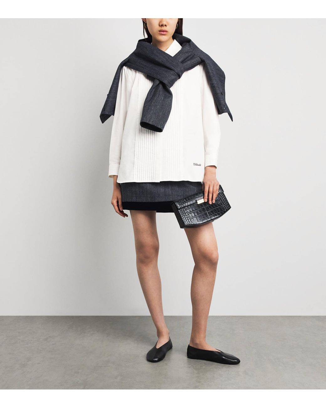 Claudie Pierlot White Cotton Tuxedo Shirt