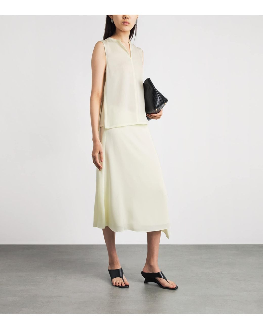 Theory White Split-Neck Shell Top