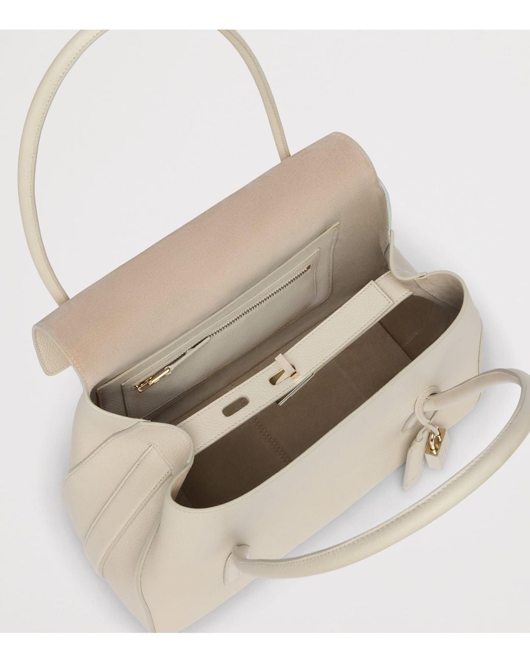 Tom Ford Natural Medium Leather Top-Handle Bag