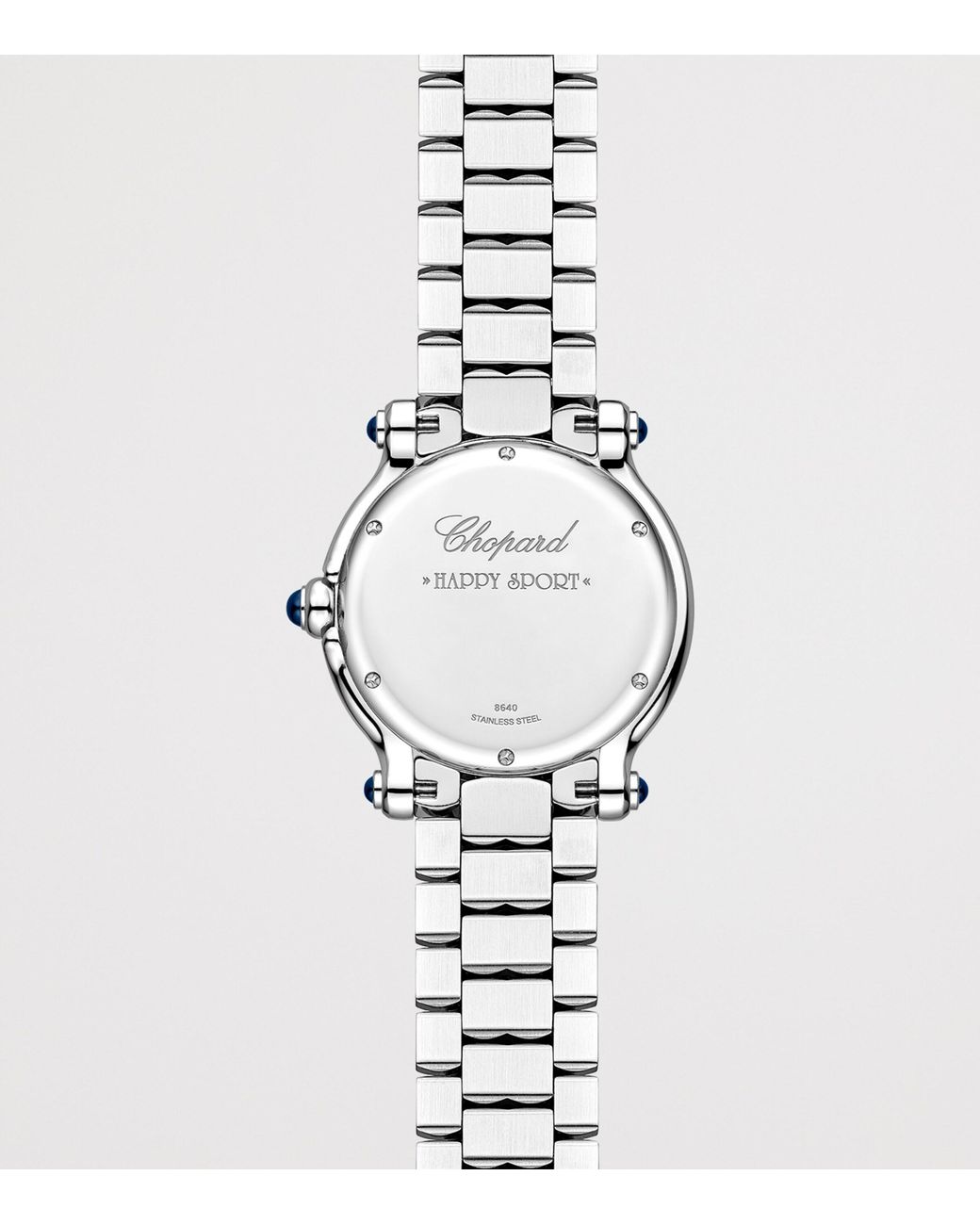 Chopard Metallic Stainless Steel And Diamond Happy Sport Watch