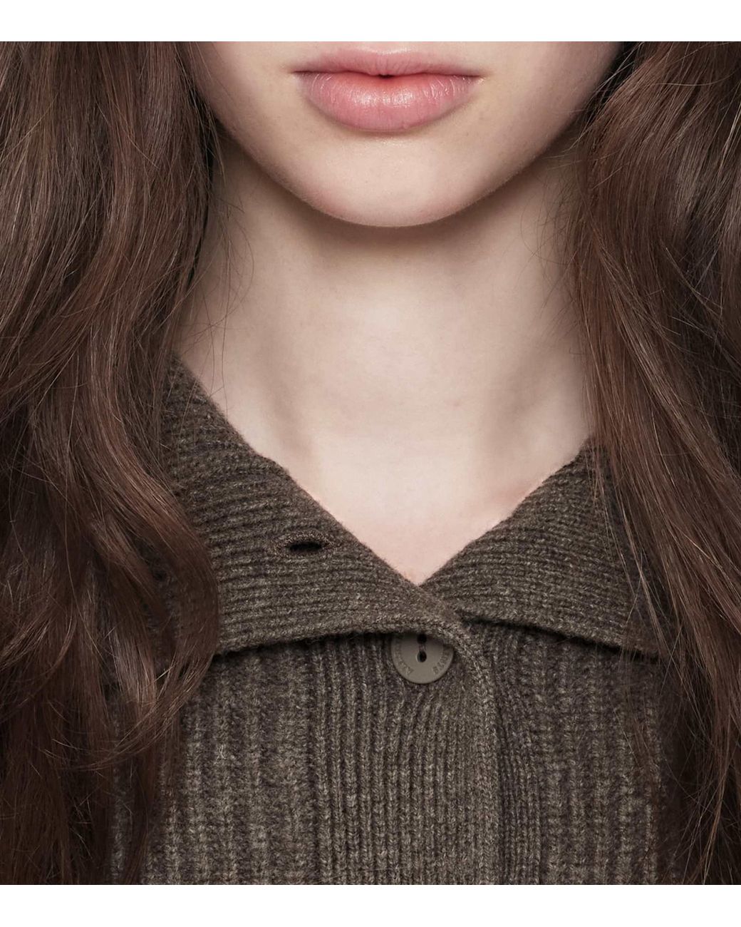AllSaints Brown Wool Caron Collared Cardigan
