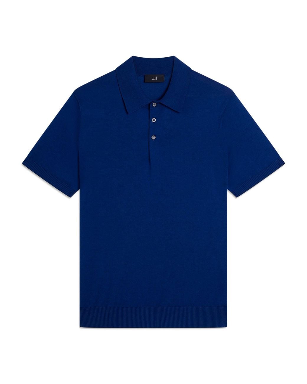 Dunhill Blue Cotton-Mulberry Silk Polo Shirt for men