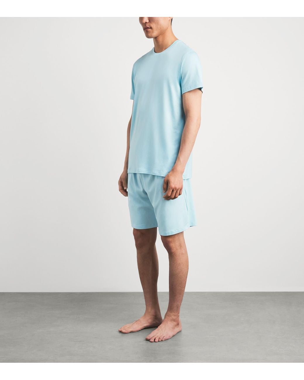 Derek Rose Blue Micromodal Basel Sweatshorts for men