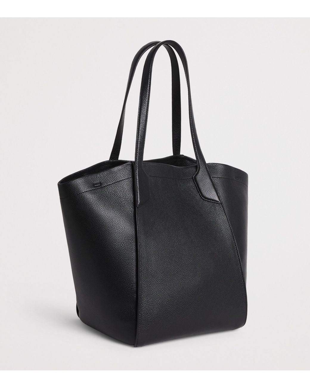 Harrods Black Medium Leather Freya Tote Bag