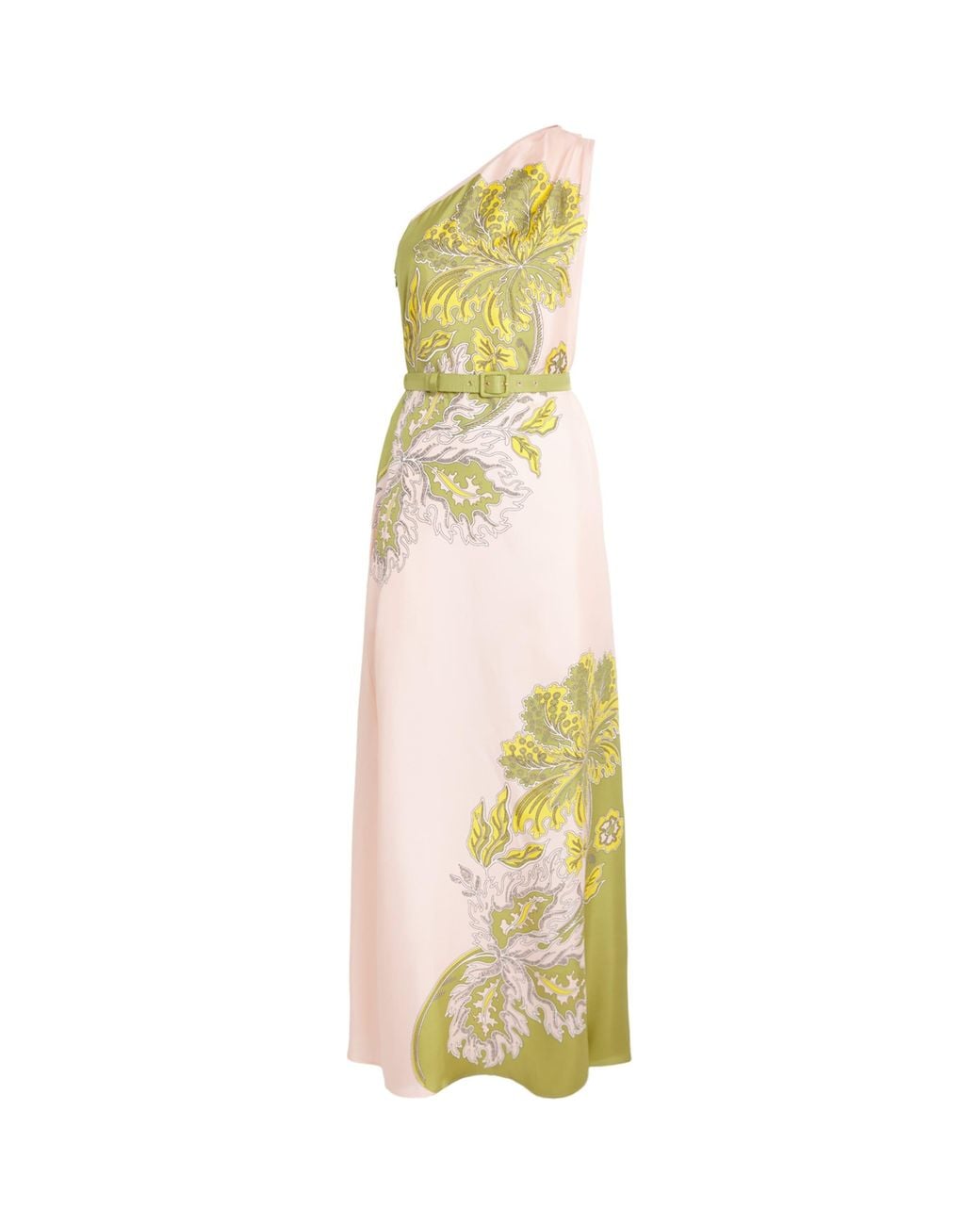 LaDoubleJ Metallic Silk One-Shoulder Maxi Dress