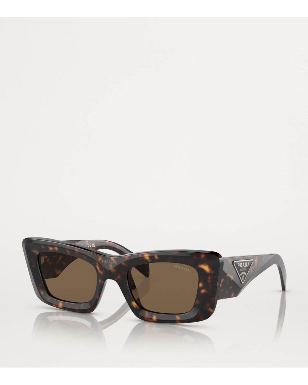 Prada Brown Rectangular Sunglasses
