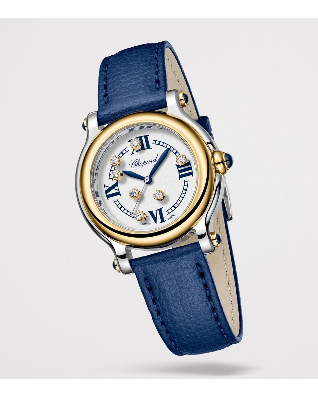 Chopard Blue Stainless Steel And Diamond Happy Sport Watch