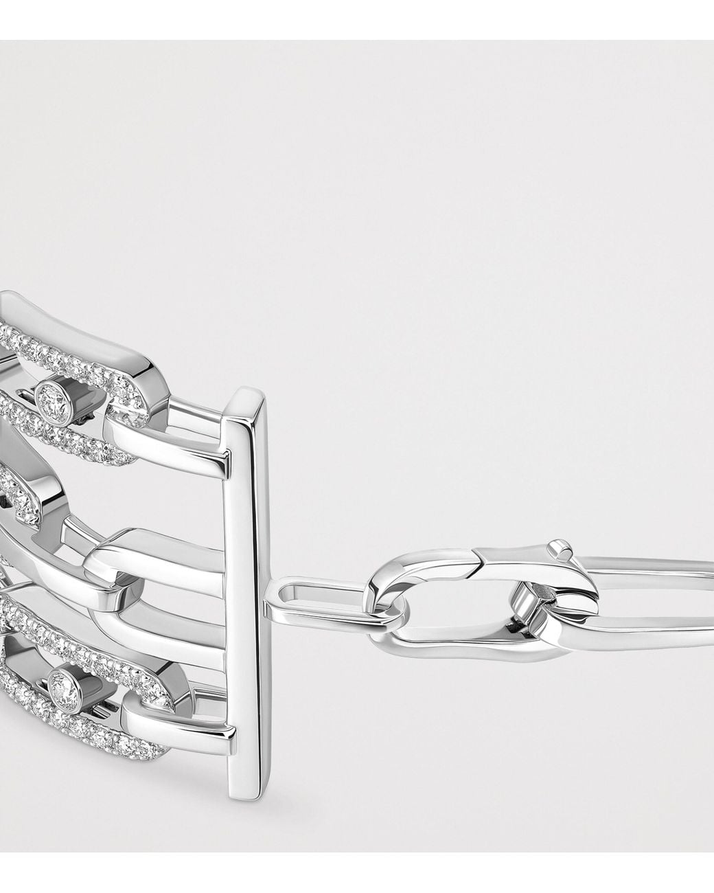 Messika Metallic Move Link And Diamond Multi-Row Cuff Bracelet
