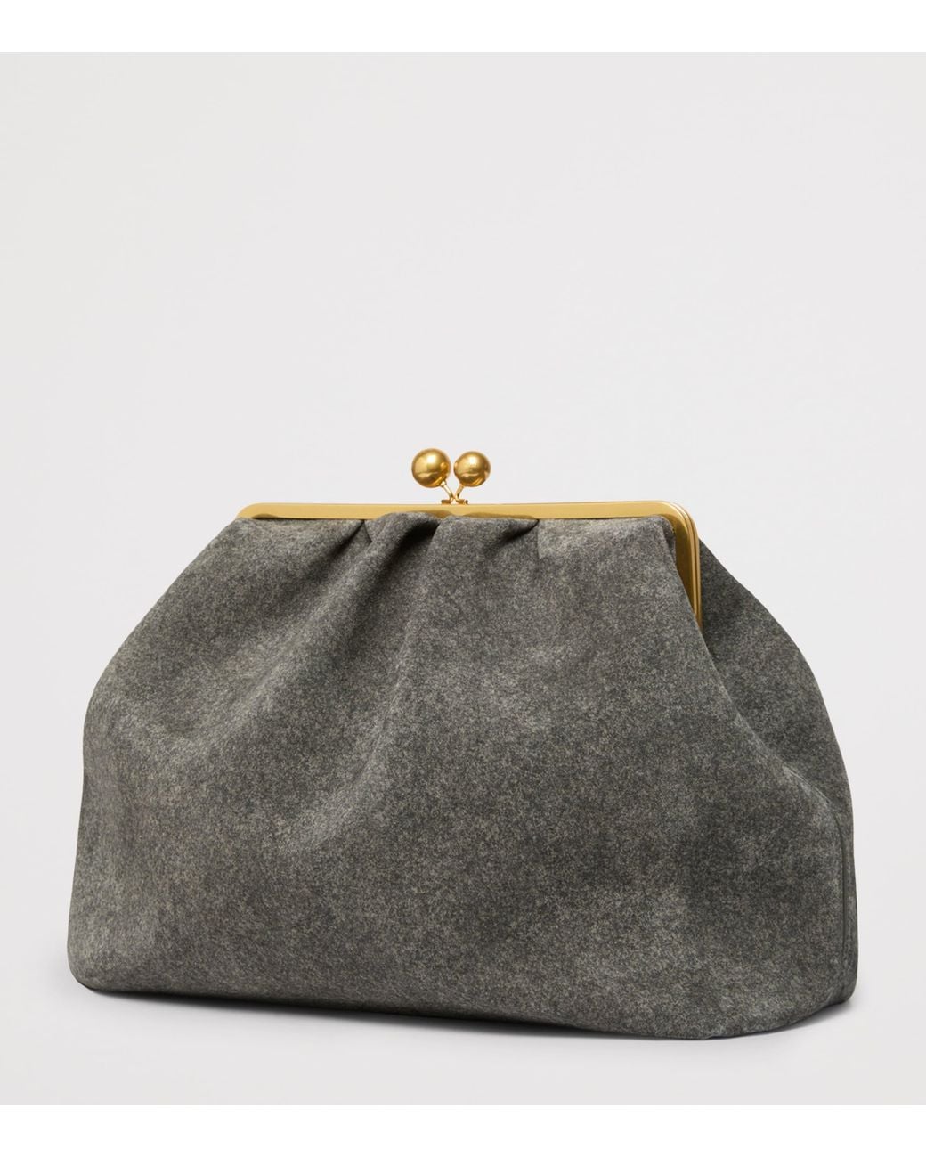 Weekend by Maxmara Green Large Split Calfskin Pasticcino Clutch Bag