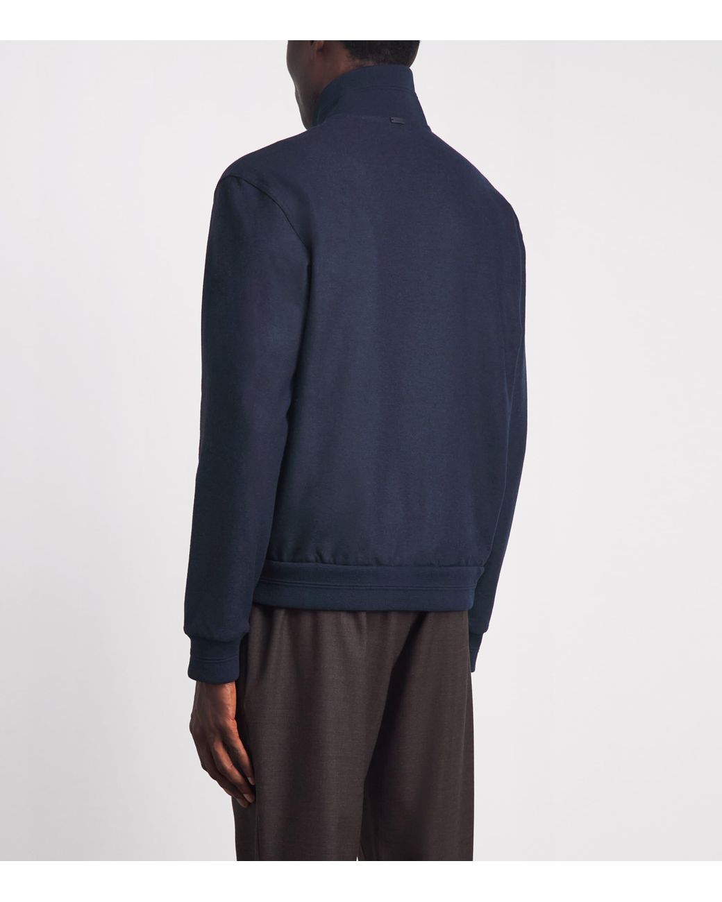 Herno Blue Knitted Bomber Jacket for men