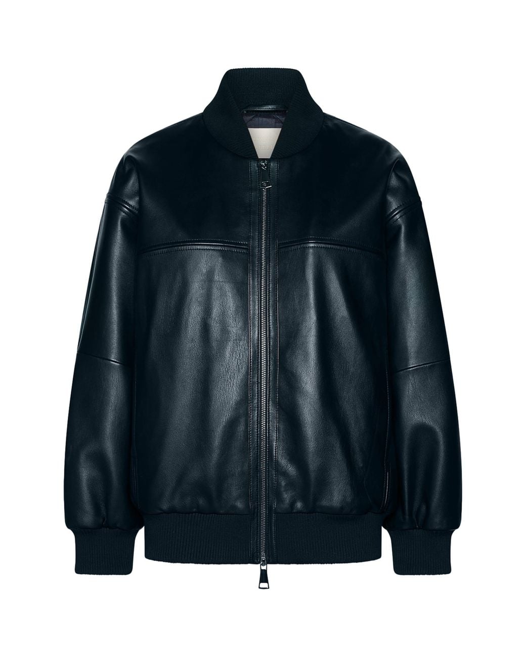 Marella Blue Leather Bomber Jacket