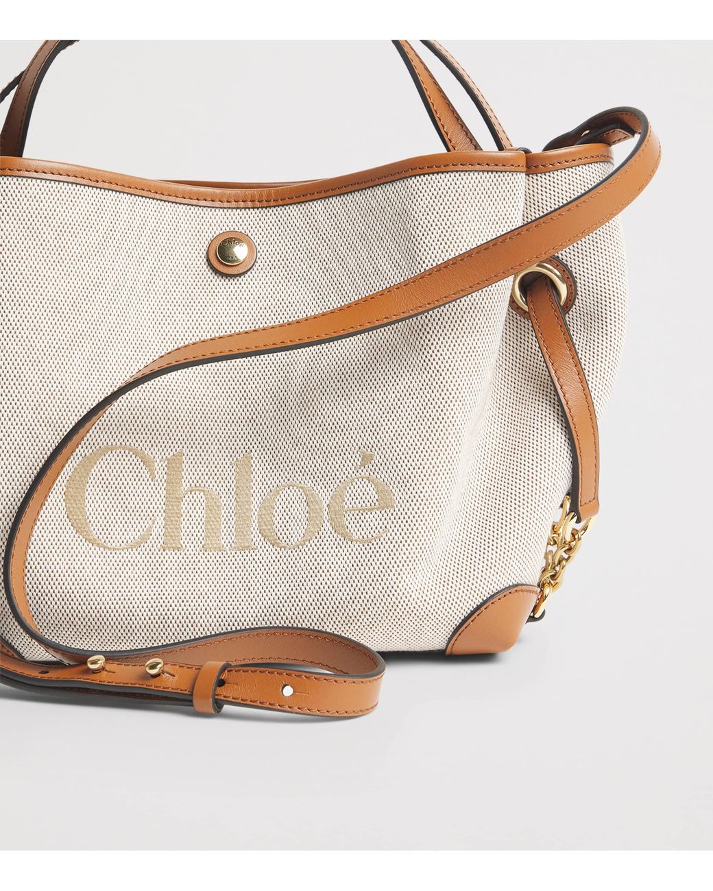 Chloé Metallic Small Canvas Clover Carry Top-Handle Bag
