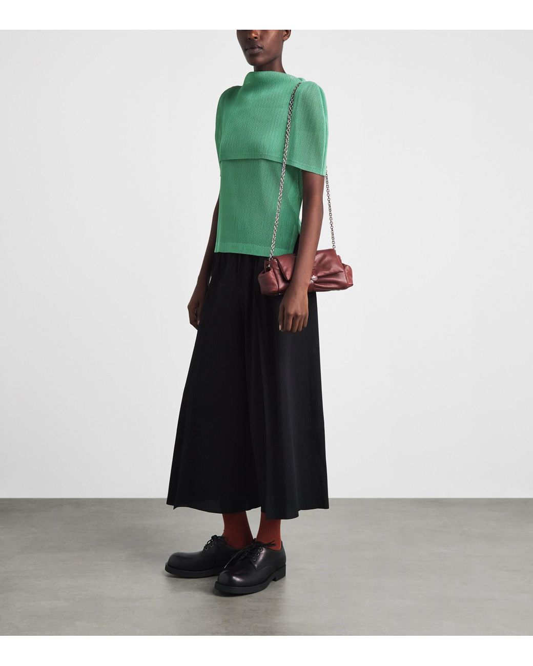 Pleats Please Issey Miyake Green Tatami August Top