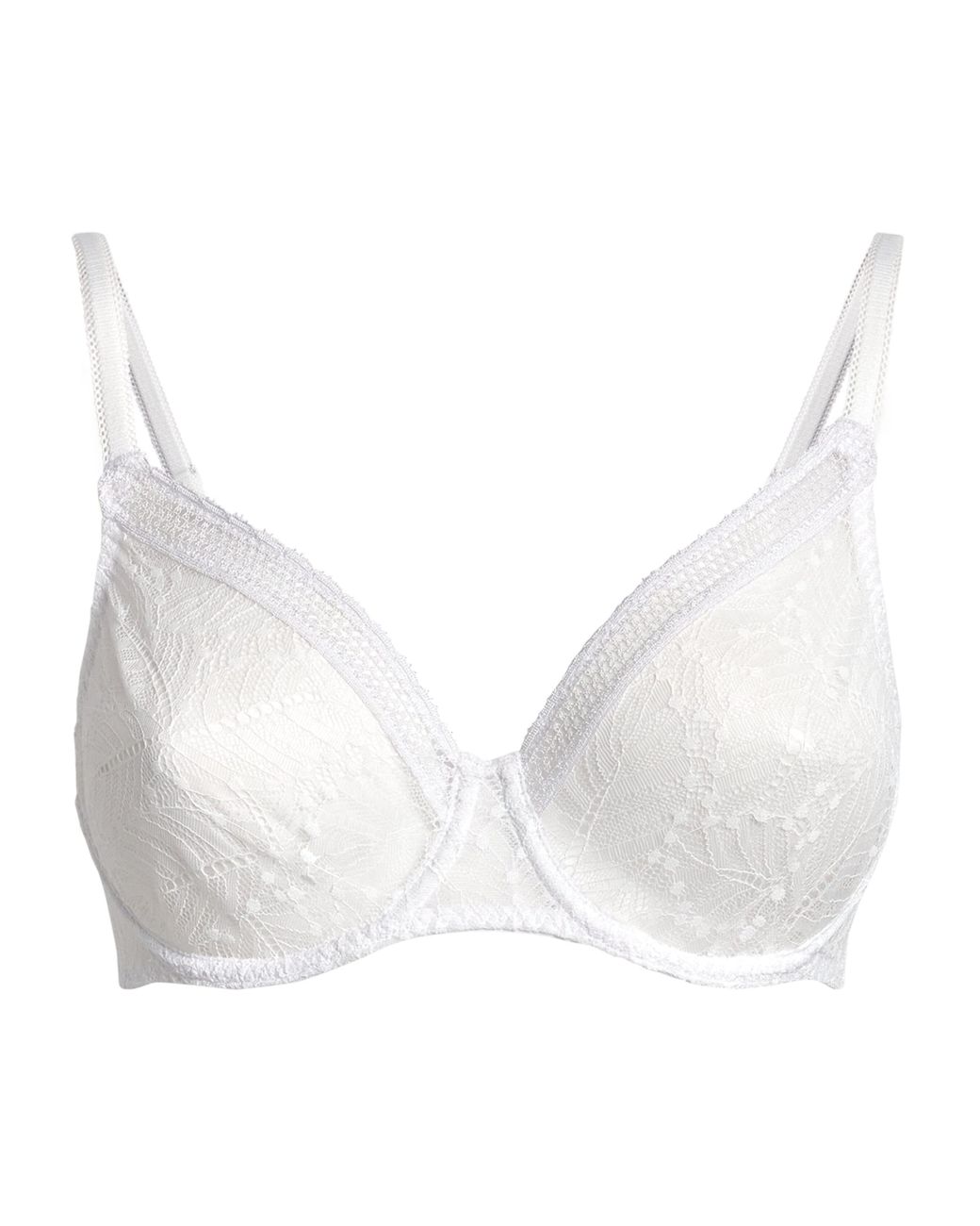 Simone Perele White Lace Comète Plunge Bra