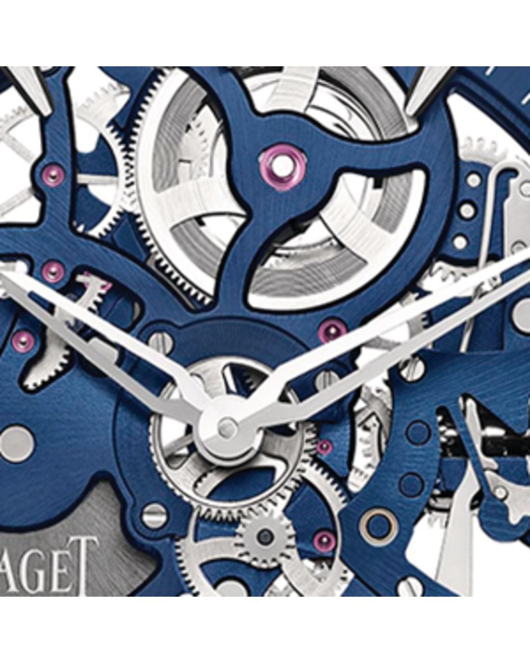 Piaget Blue Stainless Steel Polo Skeleton-Hued Watch