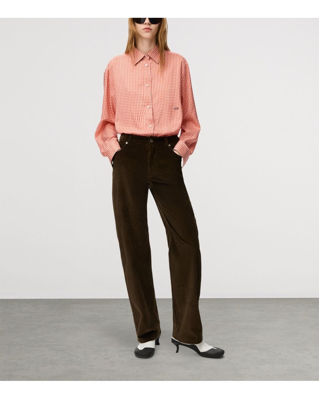 Loewe Brown Corduroy Straight-Leg Trousers