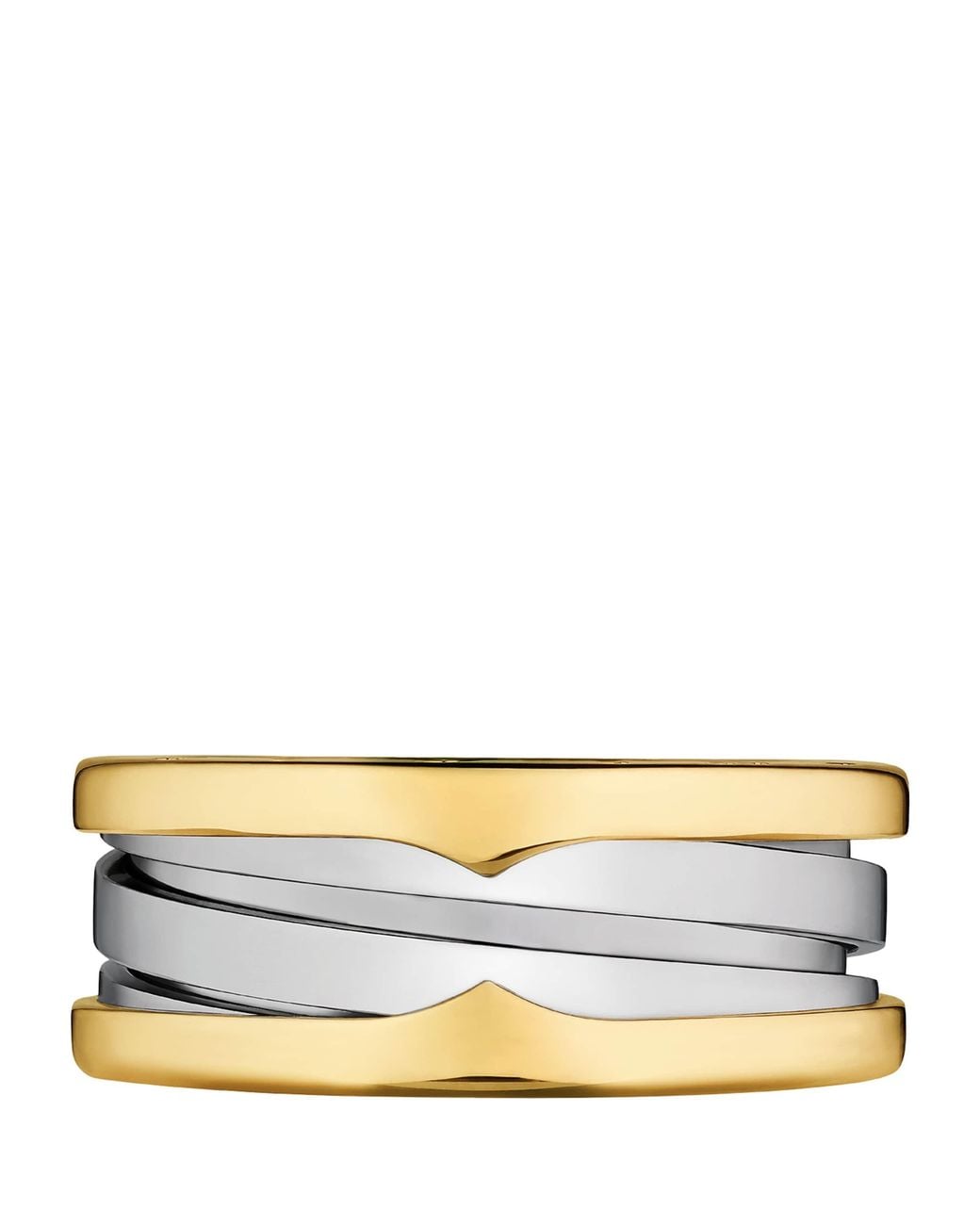 BVLGARI Metallic And Stainless Steel B.Zero1 Two-Band Ring