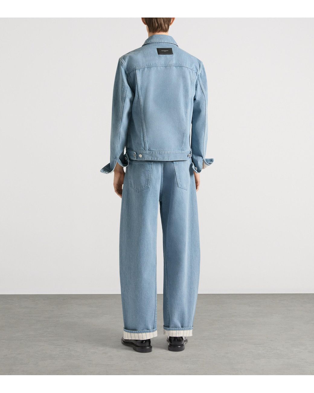 Givenchy Blue Couture Seam Barrel-Leg Jeans for men
