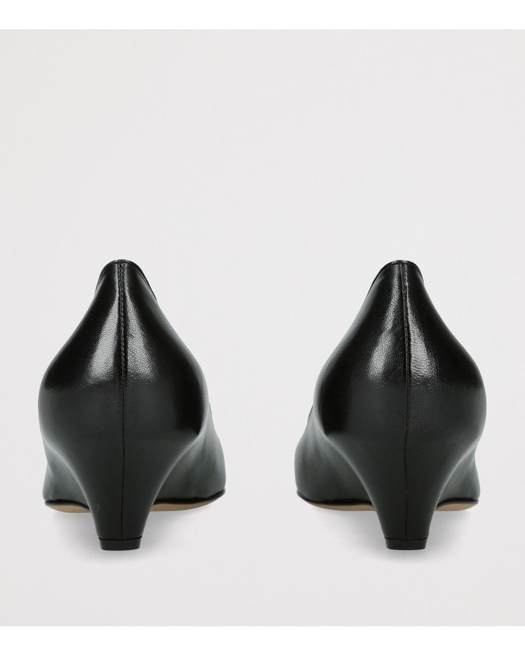 The Row Black Liisa Leather Wedge Pumps 45