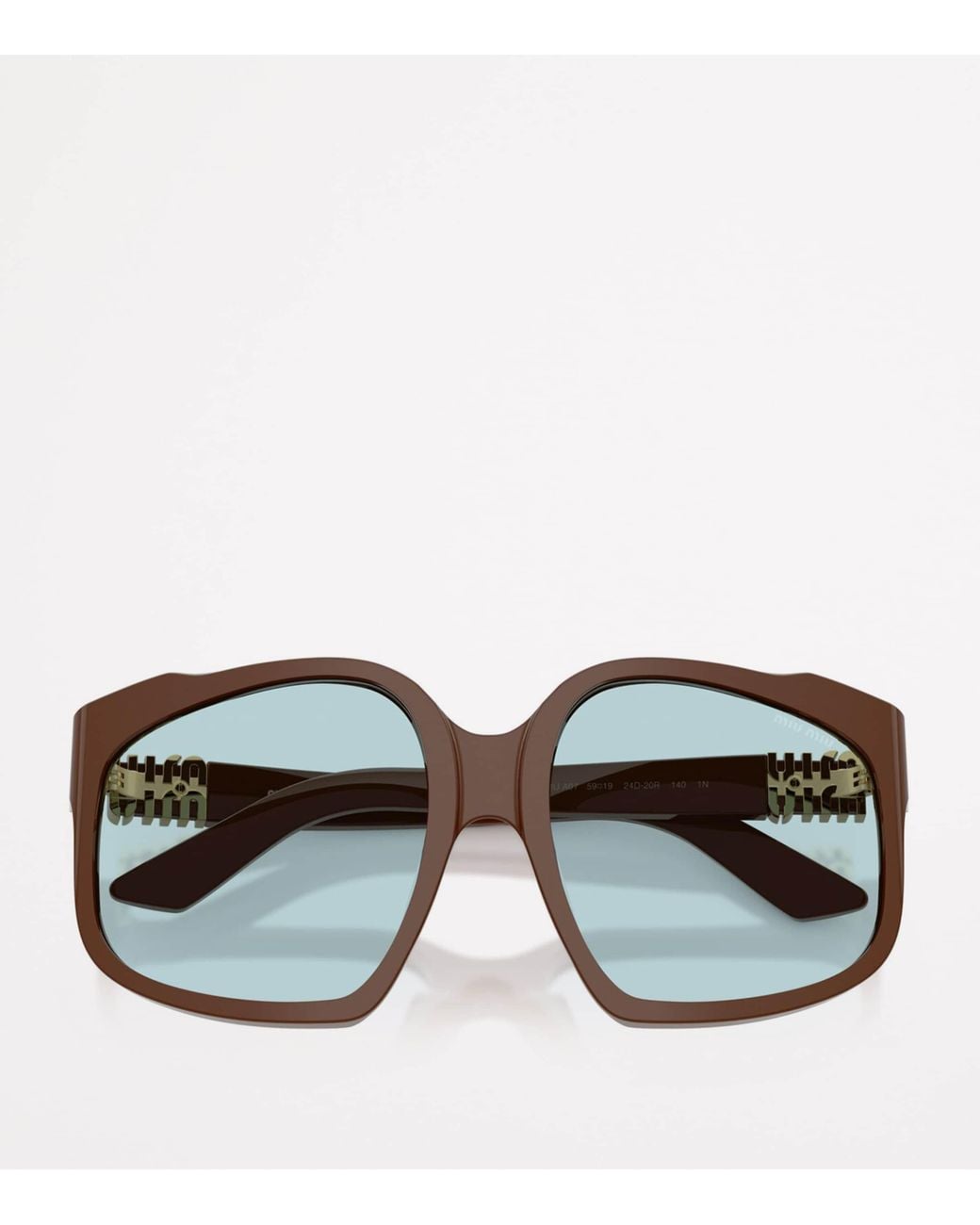 Miu Miu Brown Acetate Oversized Sunglasses