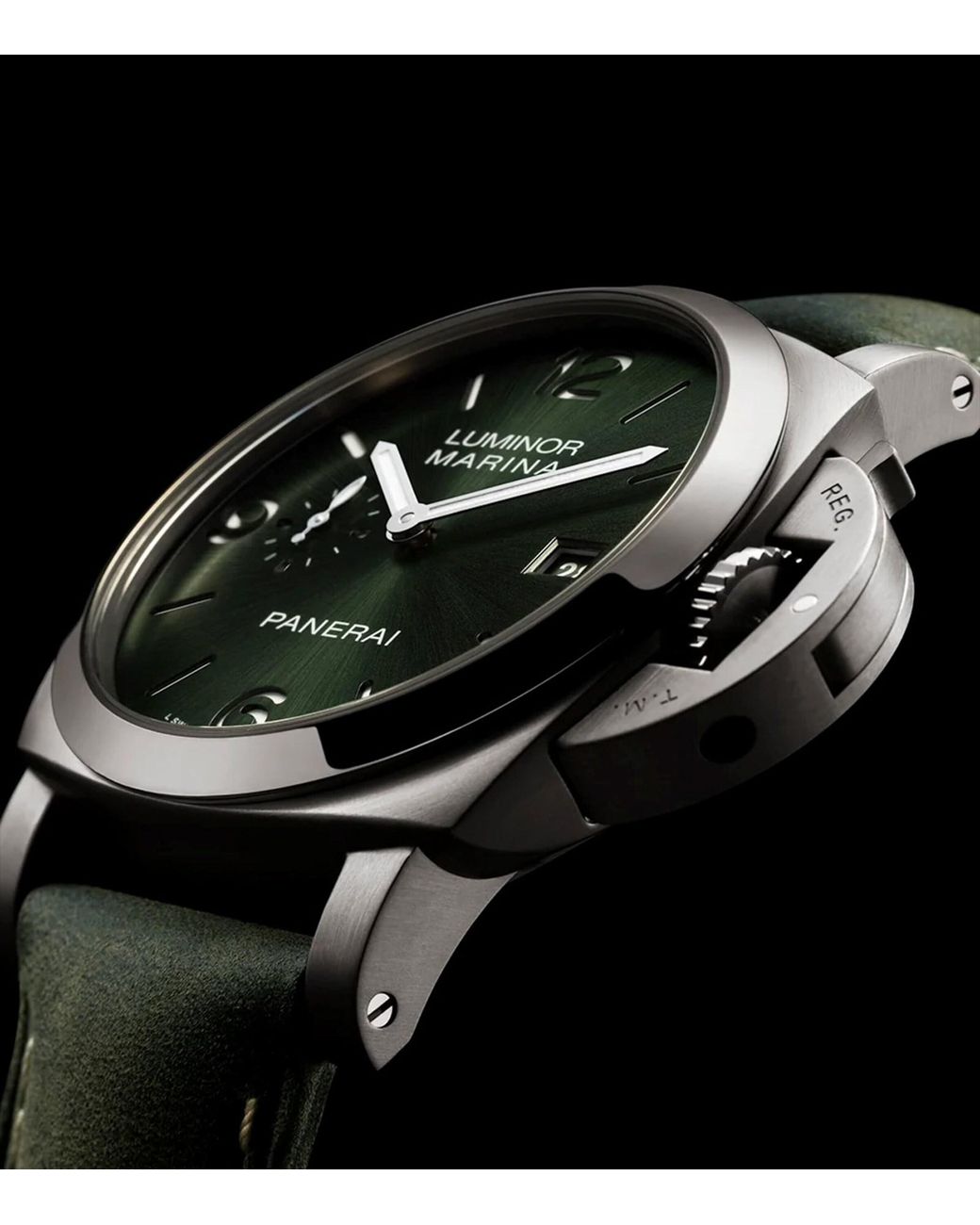 Panerai Gray Brushed Titanium Luminor Marina Watch for men