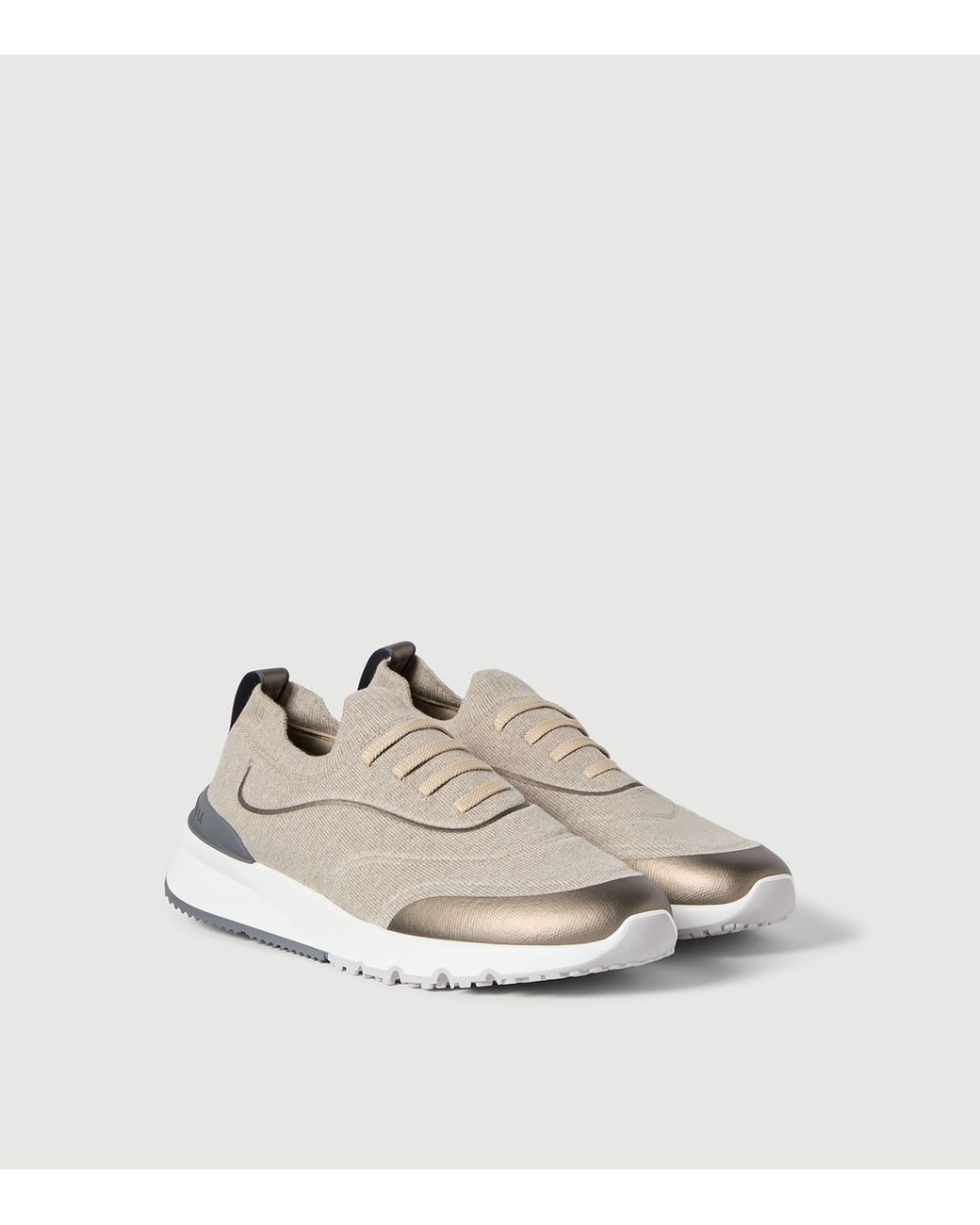 Brunello Cucinelli Natural Technical Cotton Sneakers for men