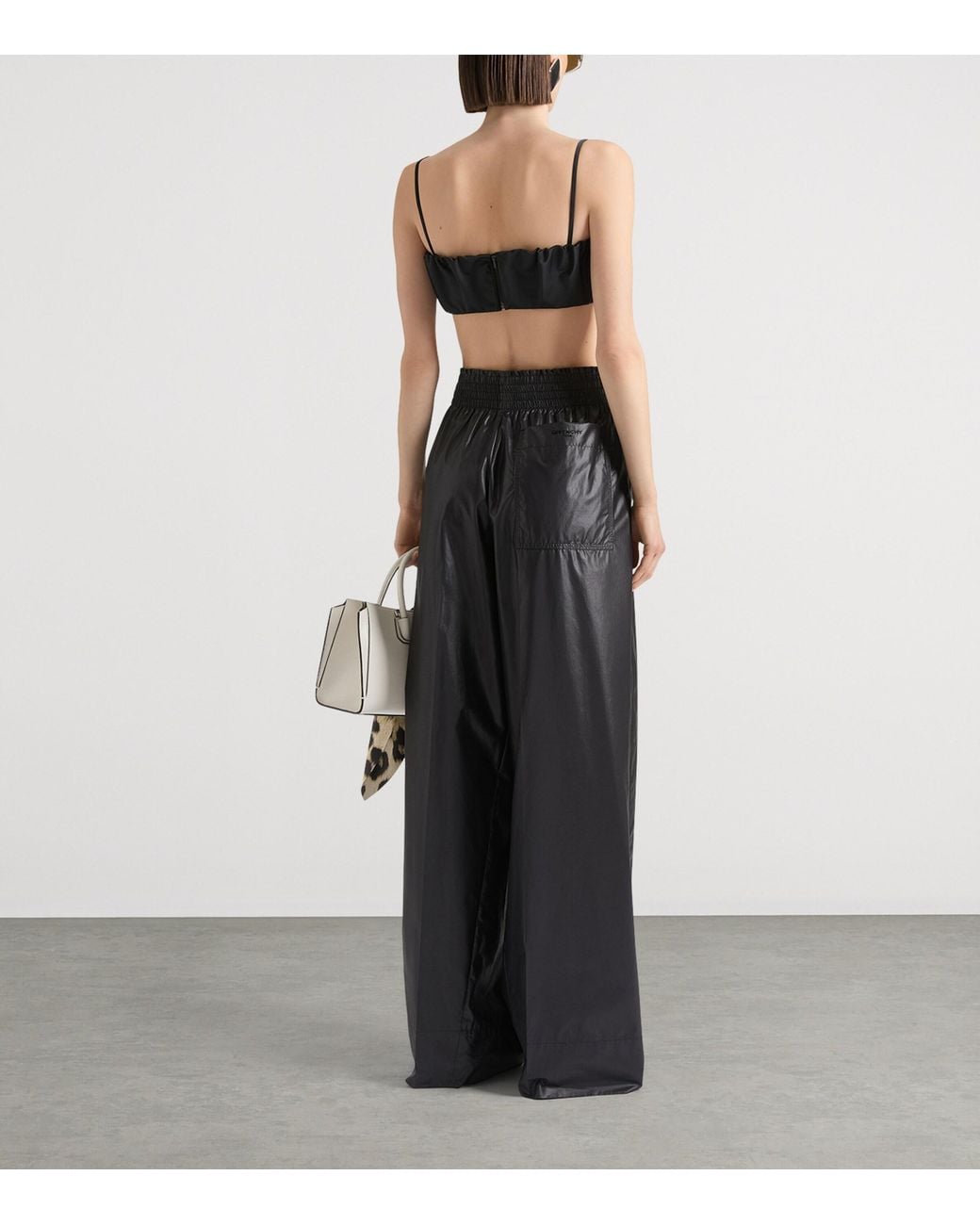 Givenchy Black Faux Leather Relaxed Trousers