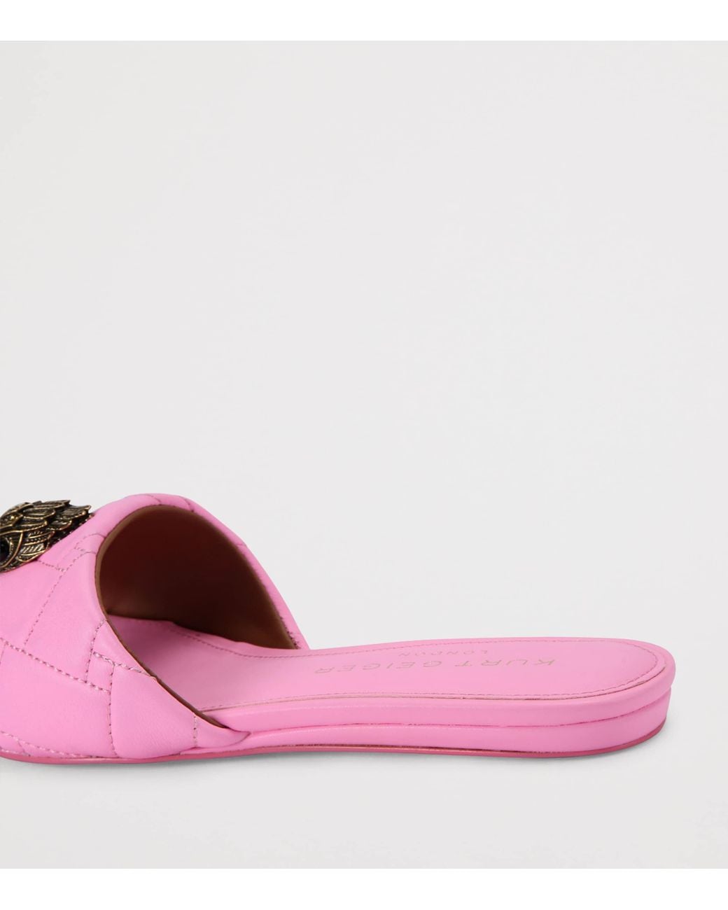 Kurt Geiger Pink Leather Quilted Kensington Sandals