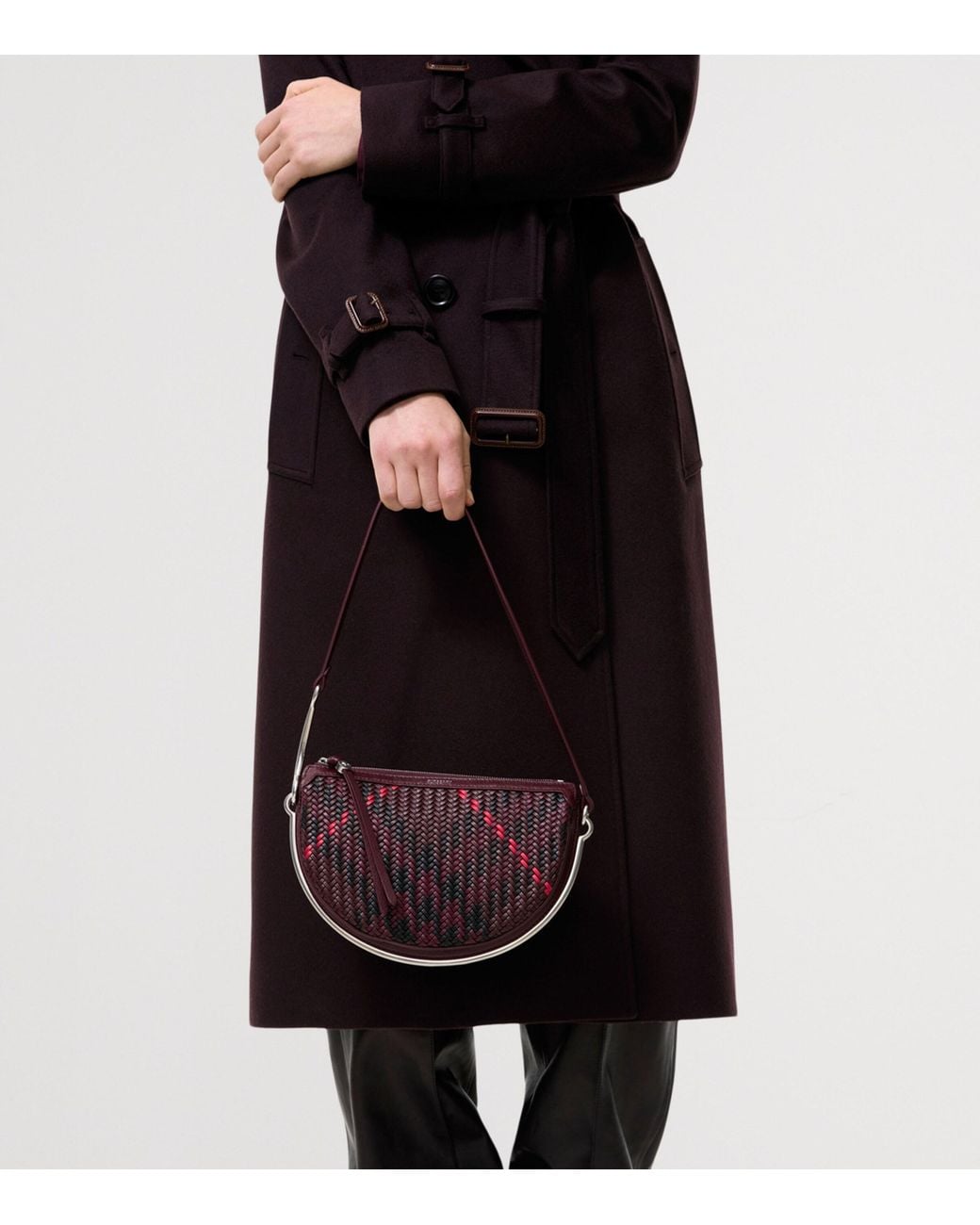 Burberry Purple Small Woven Bridle Saddle Bag
