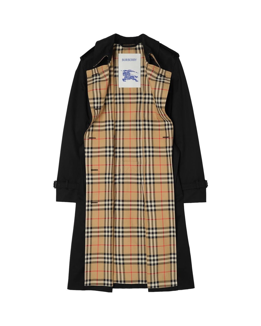 Burberry Black Gabardine Lakefield Long Trench Coat