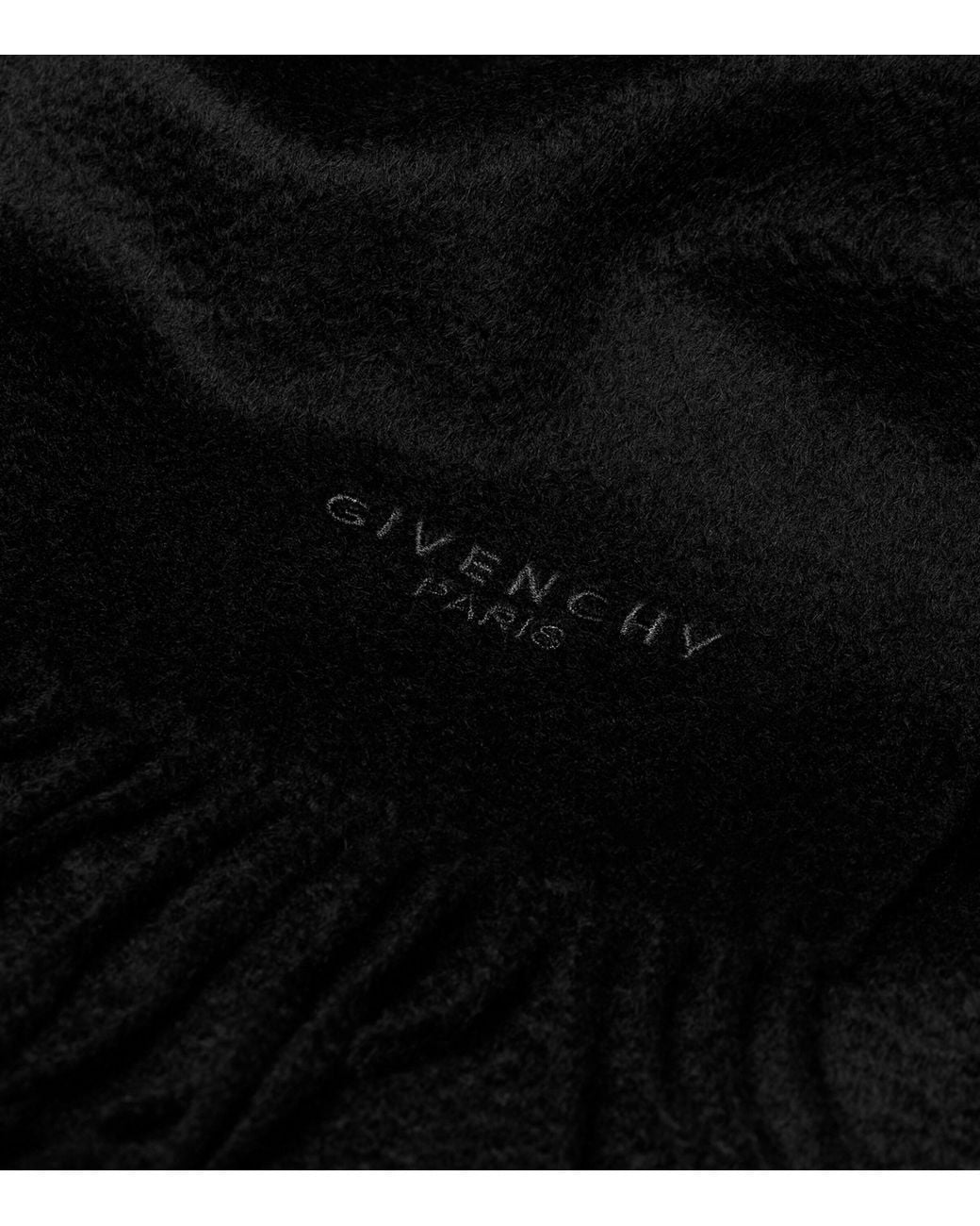 Givenchy Black Cashmere Logo Scarf for men