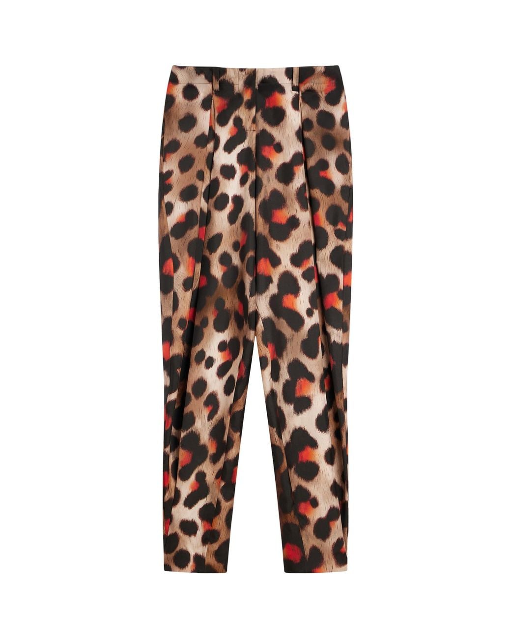 Givenchy Brown Silk Leopard Tailored Trousers