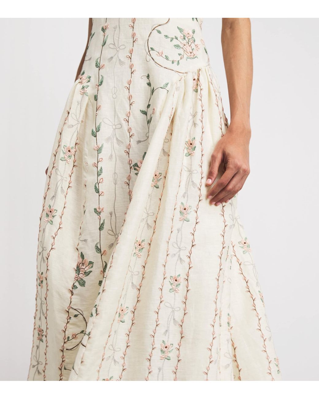 Agua Bendita White Linen Balsa Navegante Midi Dress