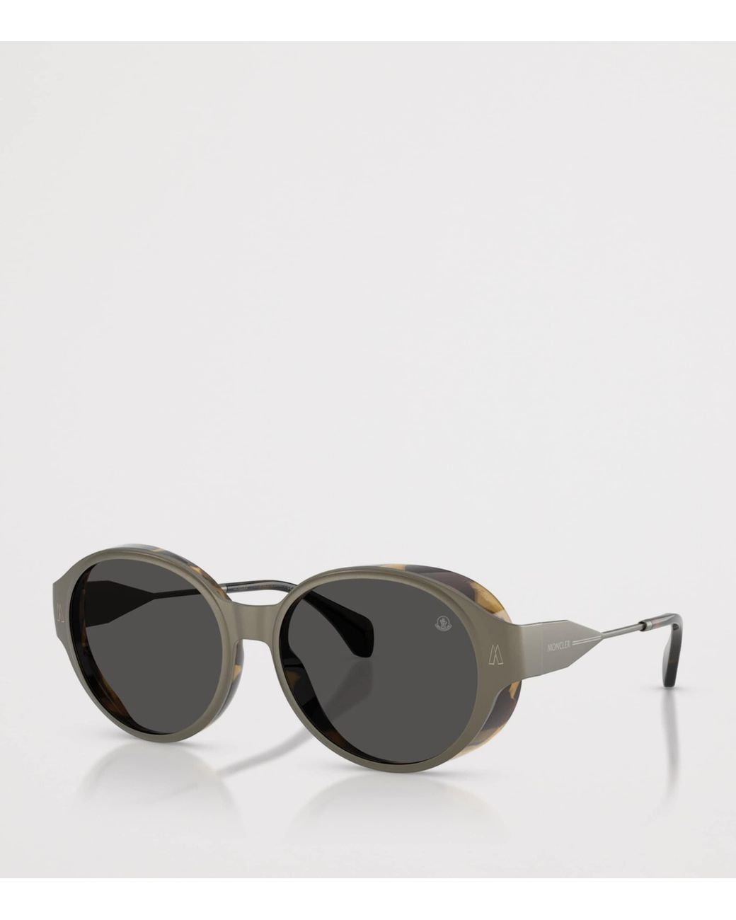 Moncler Gray Titanium Auros Round Sunglasses