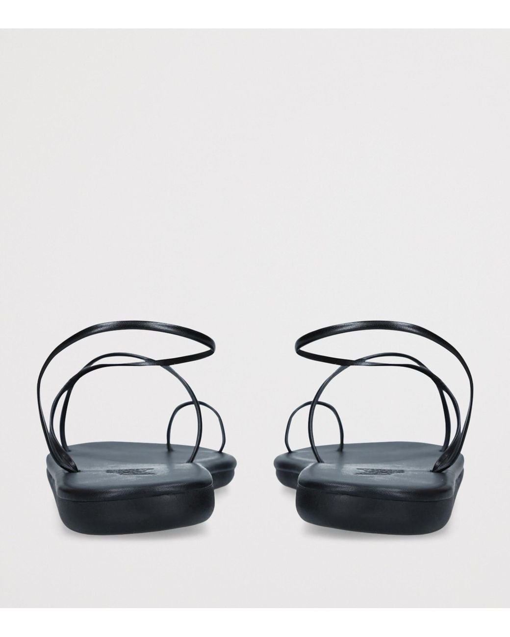 Ancient Greek Sandals Black Leather Kansiz Sandals