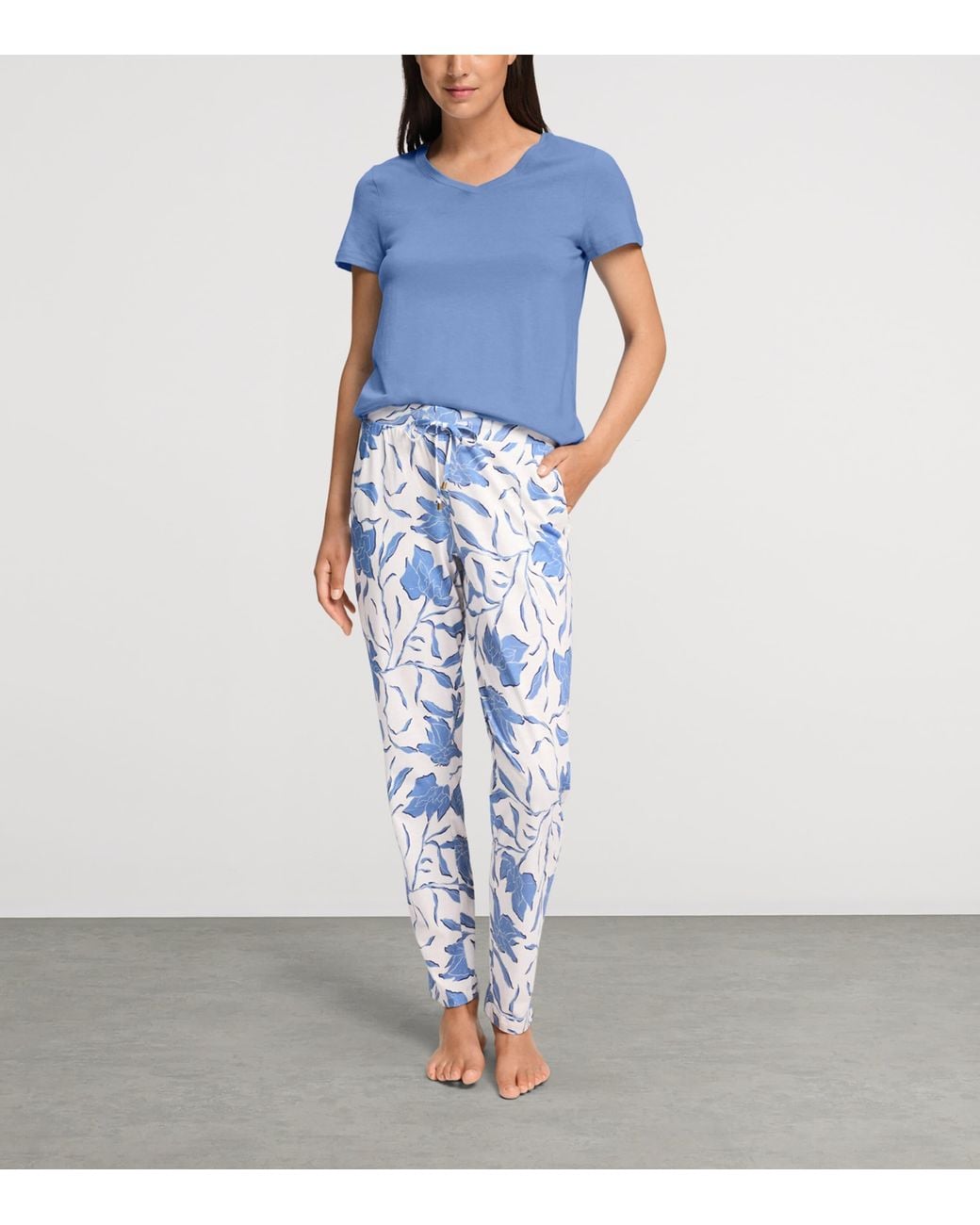 Hanro Blue Printed Sleep & Lounge Trousers