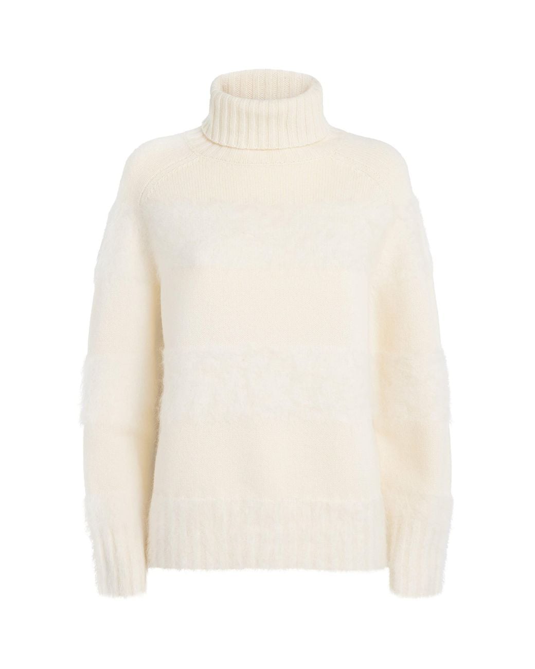 Joseph White Brushed Stripe Mila Sweater