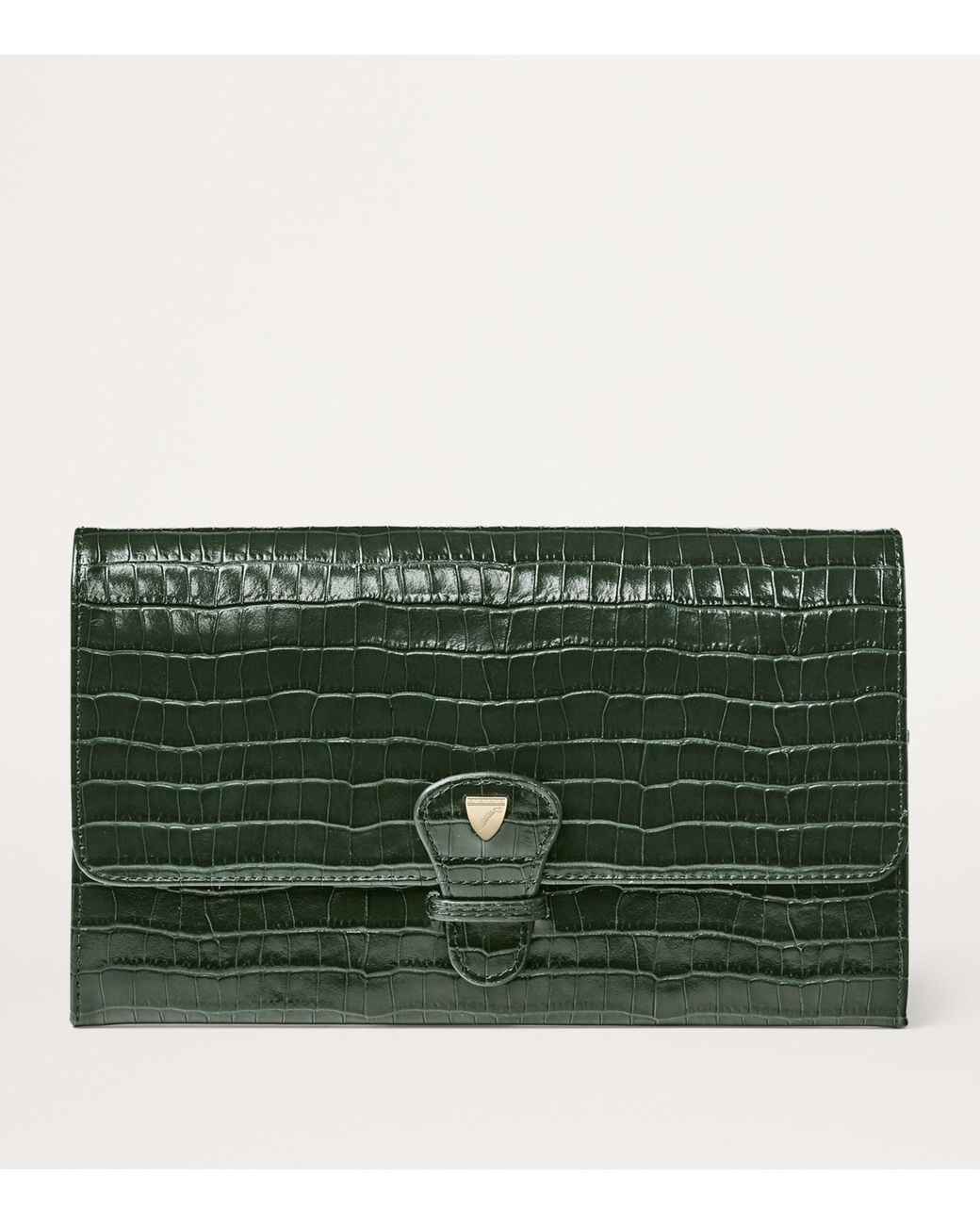 Aspinal Green Leather Travel Wallet for men